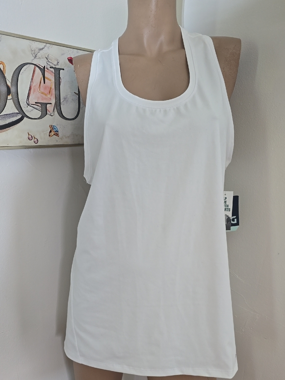 DSG White Racerback Athletic Tank Size 2XL NWT